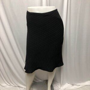T Garment Skirt Womens Size 12 Black Diagonal Dotted Pinstripes A-Line Office